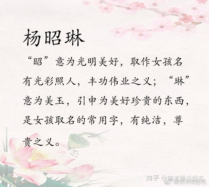 给姓杨的女宝宝起名字